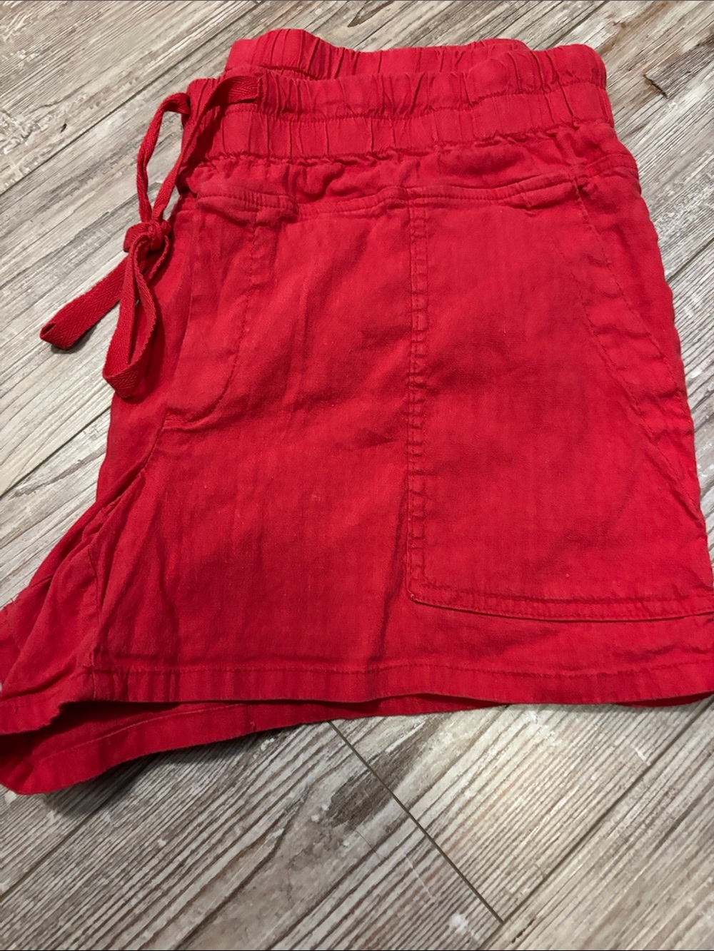 Kut from the Kloth Red Linen-Blend Drawstring Shorts - Picture 16 of 16